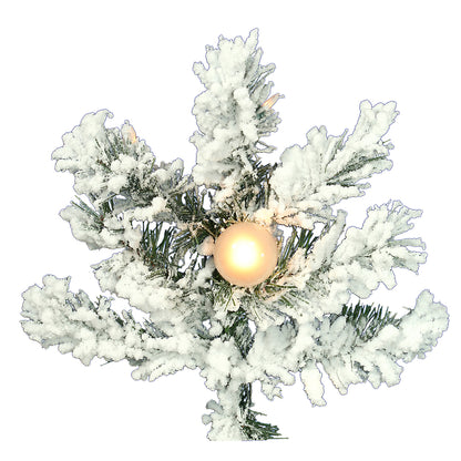 Vickerman 6.5' Flocked Alaskan Pine Artificial Christmas Tree Clear Dura-Lit lights