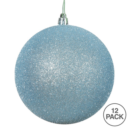 Vickerman 3" Baby Blue Glitter Ball Ornament 12 per Bag