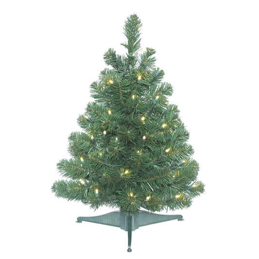 Vickerman 26" Oregon Fir Artificial Christmas Tree Wide Angle Single Mold Warm White LED Lights