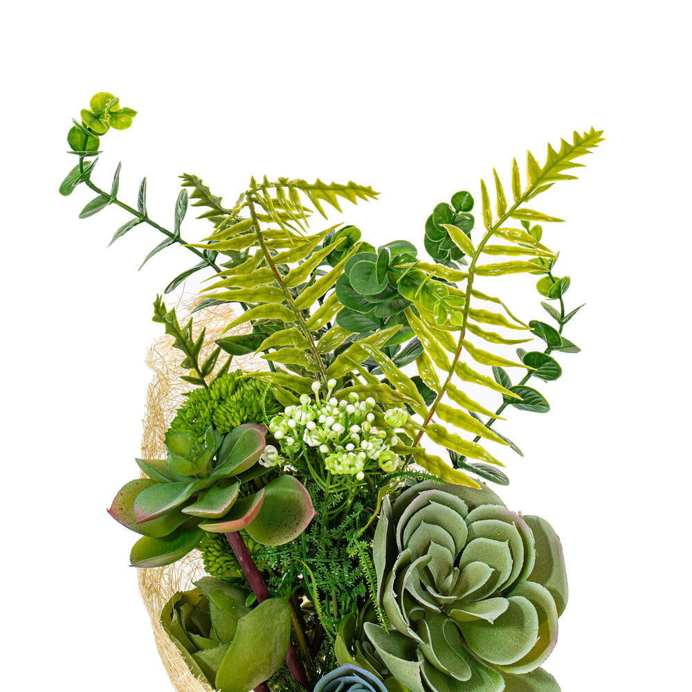 Vickerman 21" Artificial Green Succulent Bouquet.