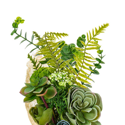 Vickerman 21" Artificial Green Succulent Bouquet.