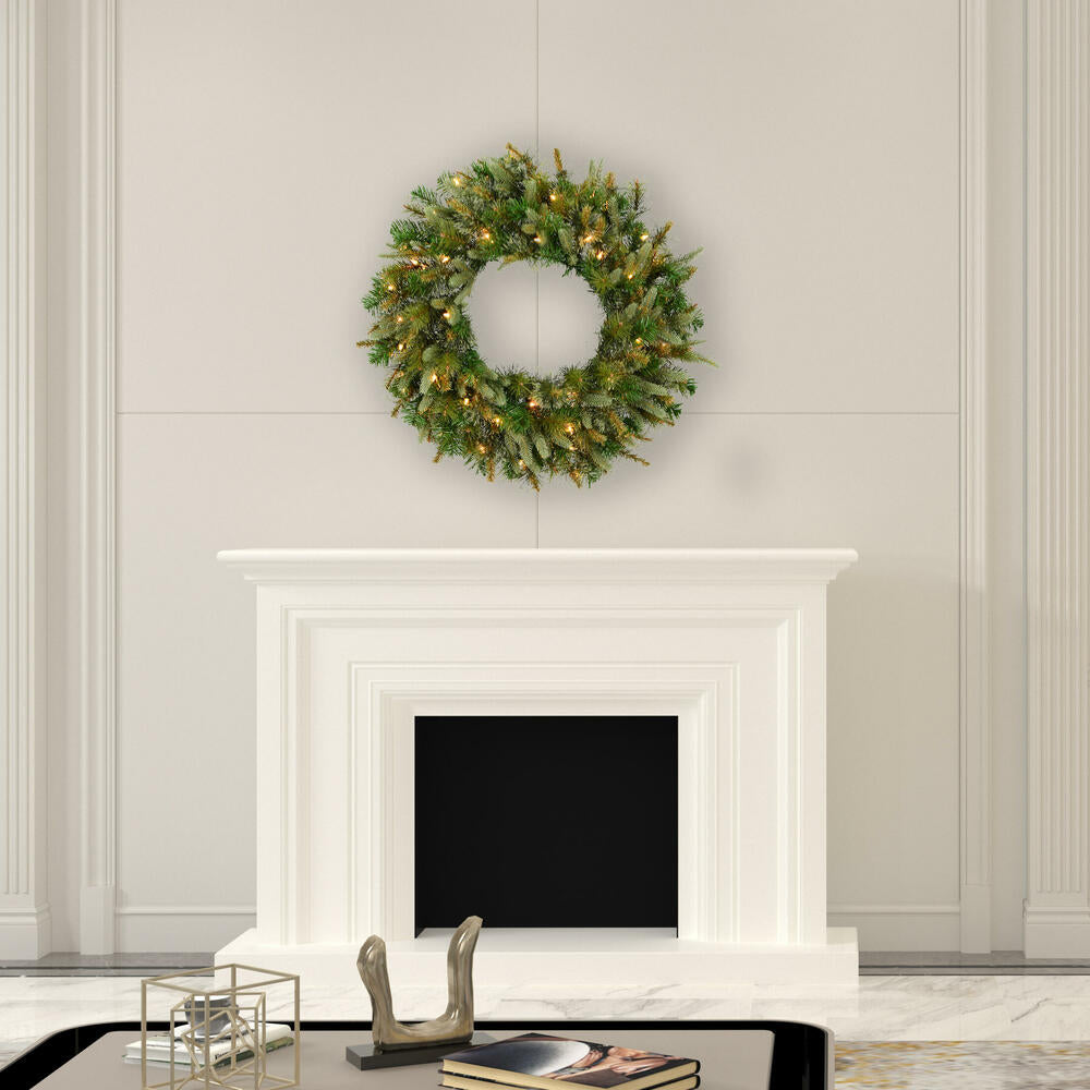 Vickerman 36" Cashmere Artificial Christmas Wreath with Warm White Dura-lit LED Lights