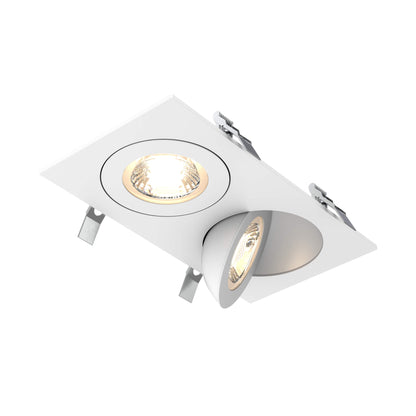 Dals Lighting Duo/Square Pivot 4" LED Flat Gimbal Downlight, 90° Tilt, CCT And Voltage Selectable