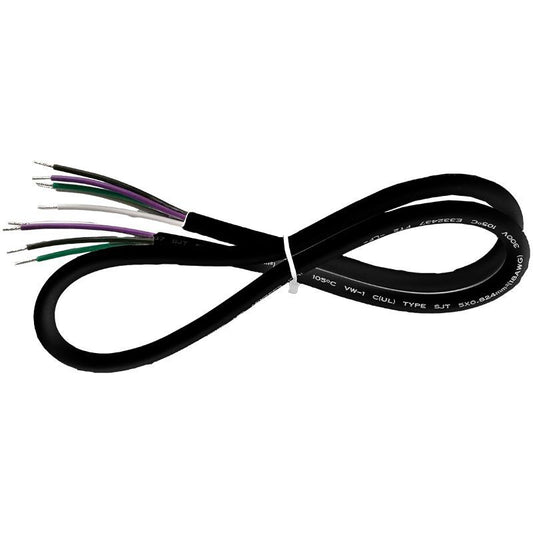 Westgate  12Ft Cord, SJTW 18 AWG 5-Conductor, Black, Commercial Indoor Lighting, Black Finish