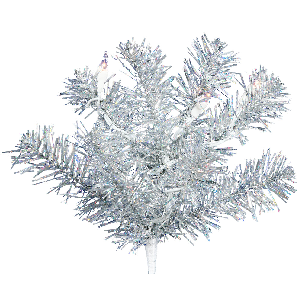 Vickerman 24" Silver Artificial Christmas Wreath Warm White Dura-lit LED Mini Lights