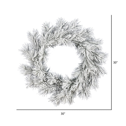 Vickerman 30" Frosted Beckett Pine Artificial Christmas Wreath Unlit