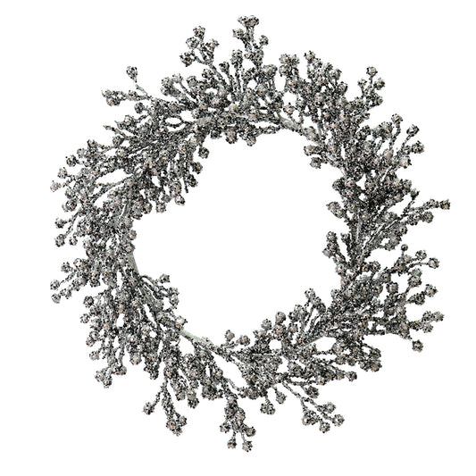 Vickerman 22" Pewter Glitter Berry Artificial Christmas Wreath Unlit