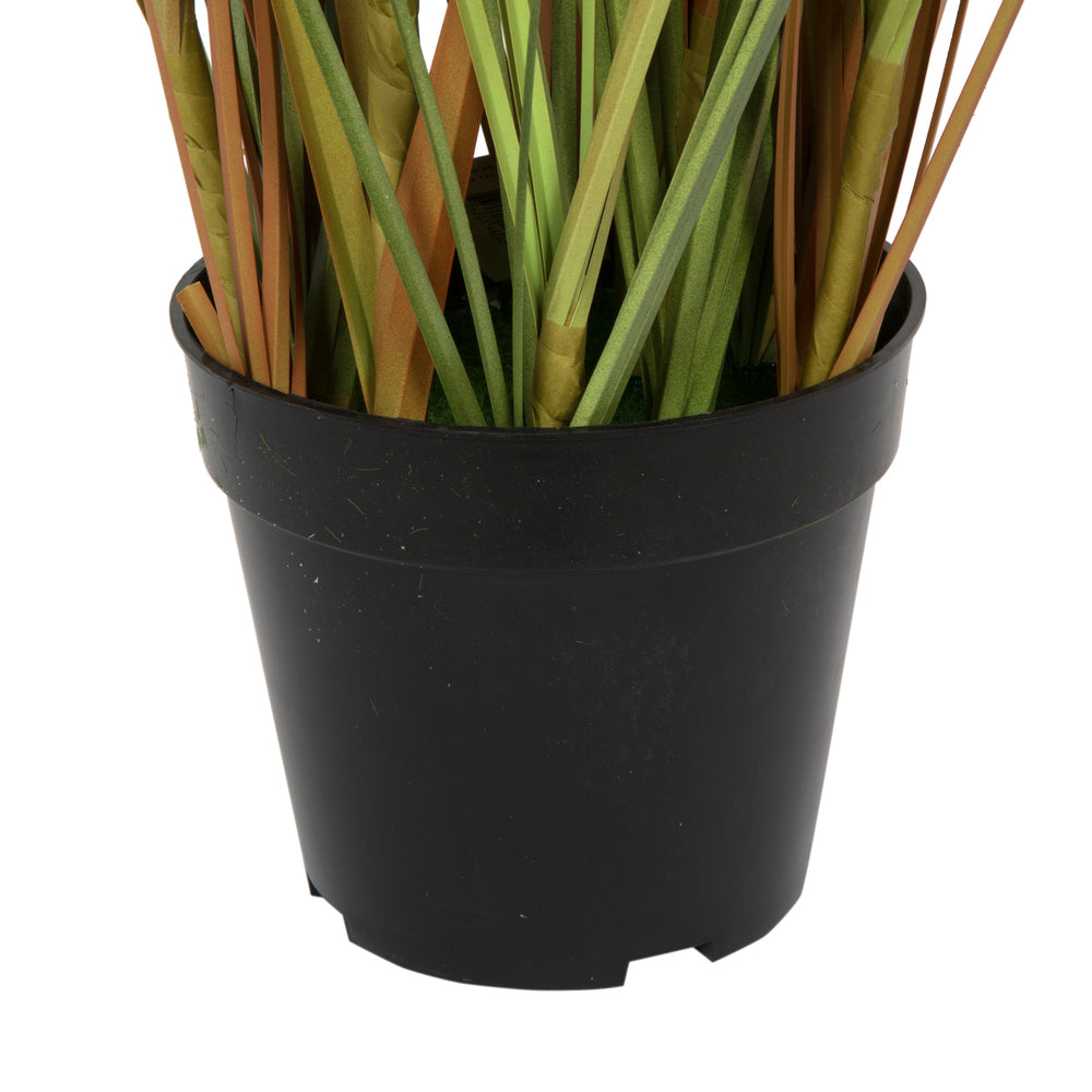 Vickerman 48" PVC Artificial Potted Green and Brown Grass and Plastic Grass.