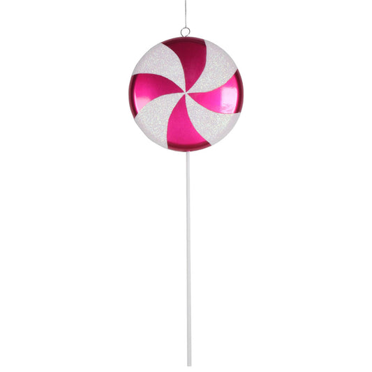 Vickerman 17" Cerise-White Candy Lollipop Christmas Ornament