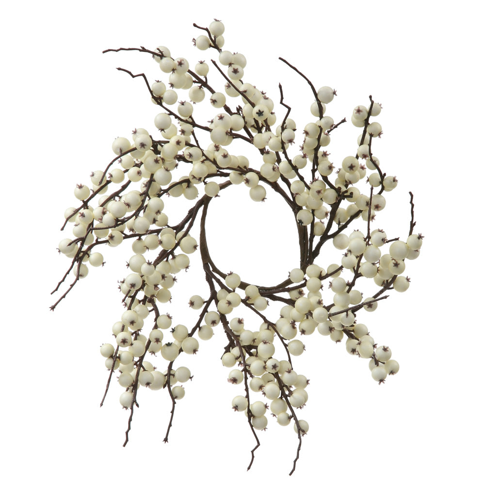 Vickerman 18" White Wild Berry Artificial Christmas Wreath Unlit
