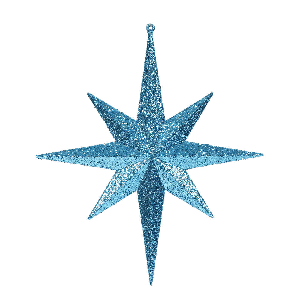 Vickerman 12" Turquoise Glitter Bethlehem Star Christmas Ornament 2 per Box