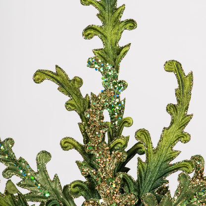 Vickerman 20" Green Petal Flower Artificial Christmas Spray. Includes 3 sprays per pack.