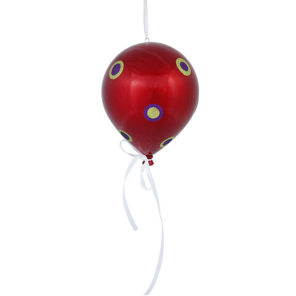 Vickerman 10" Red Dot Balloon Christmas Ornament 1 per Bag