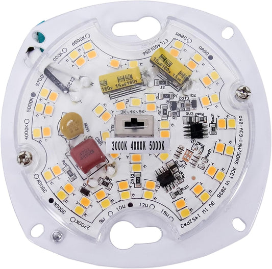 Sunlite 88458-SU 3-Inch AC LED Light Engine Module, 10 Watts (75W=), 1000 Lumens, CCT Selectable 3000K/4000K/5000K, 90 CRI, Dimmable, 50,000 Hours Life Span, 120V, ETL Listed