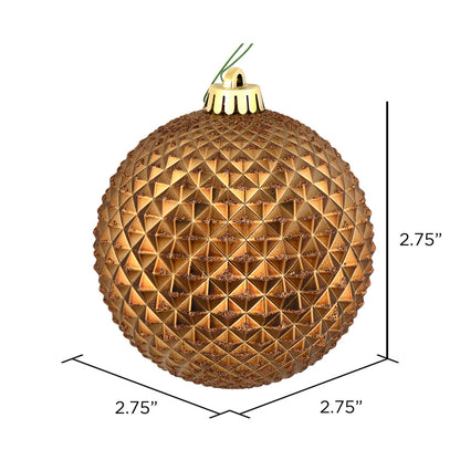 Vickerman 2.75" Mocha Durian Glitter Ball Ornament 12 per Bag