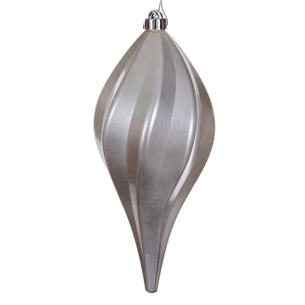 Vickerman 12" Silver UV Candy Swirl Drop Christmas Ornament
