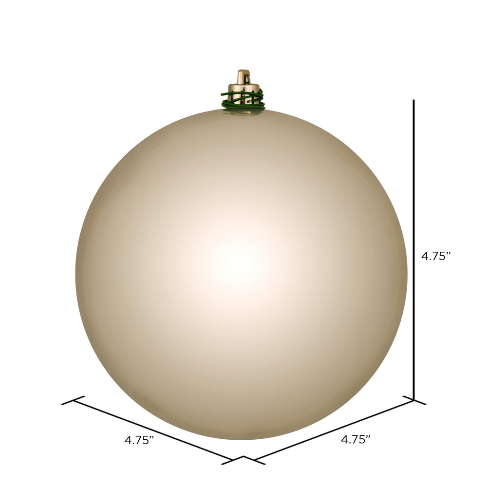 Vickerman 4.75" Oat Shiny Ball Ornament 4 per Bag