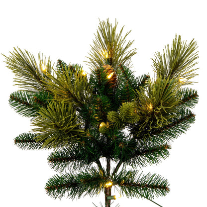 Vickerman 12' x 146" Emerald Mixed Fir Artificial Lit Christmas Tree, Warm White Lights, 6213 PE/PVC Tips