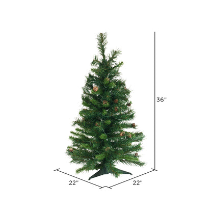 Vickerman 3' Cheyenne Pine Artificial Christmas Tree Clear Dura-Lit® Mini Lights