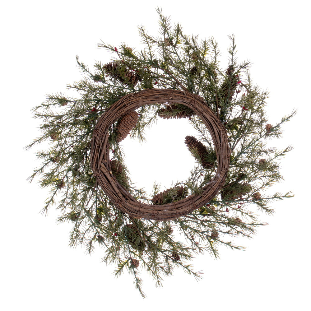 Vickerman 22" Green Artificial Leaf Wreath.