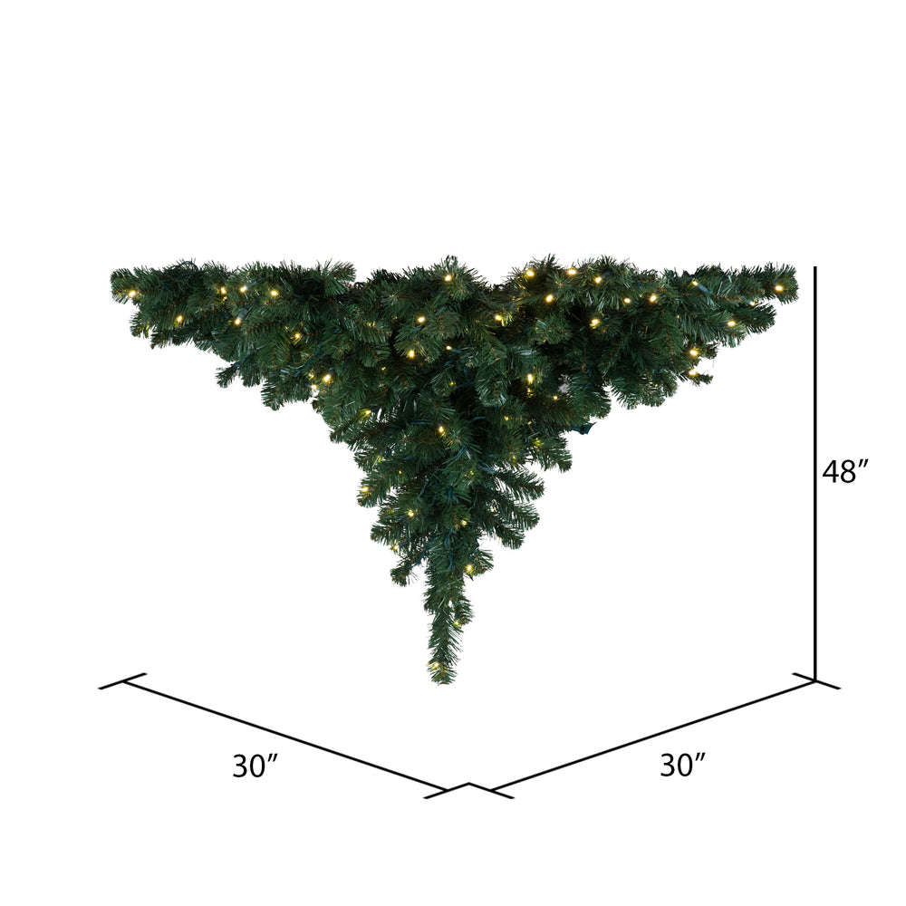 Vickerman 48" Oregon Fir Artificial Christmas Ceiling Tree Warm White LED Wide Angle Lights