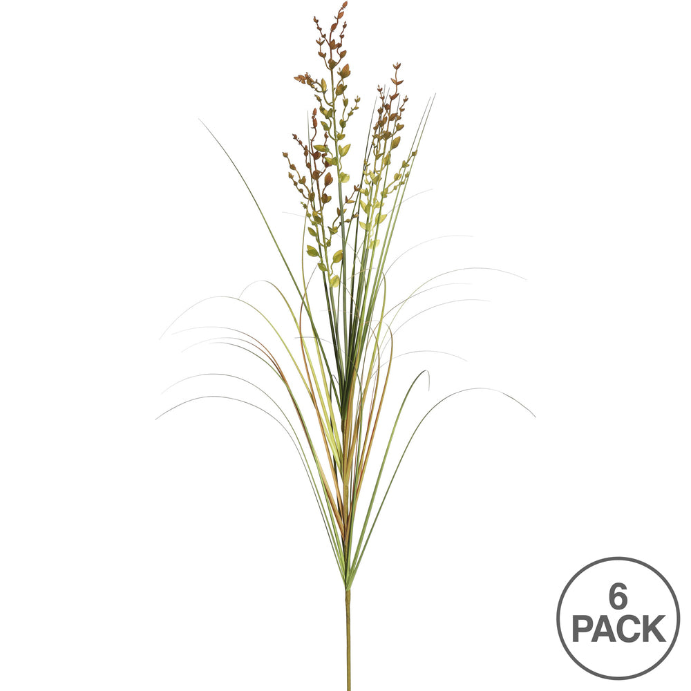 Vickerman 43" PVC Artificial Green and Brown Grass and Plastic Spray. Includes 6 sprays per pack.