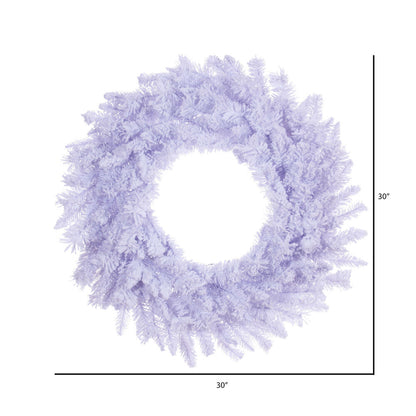 Vickerman 30" Flocked White Wreath with 196 PVC Tips Unlit