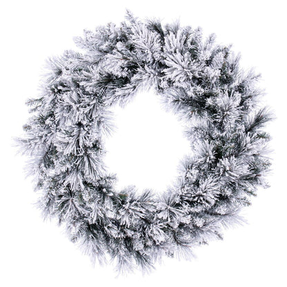 Vickerman 36" Flocked Jackson Pine Artificial Unlit Wreath with 195 Realistic Hardneedle/PVC Tips