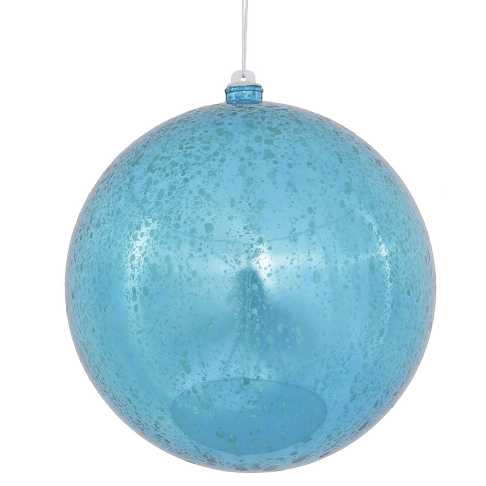 Vickerman 8" Turquoise Shiny Mercury Ball Ornament