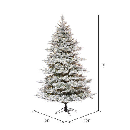 Vickerman 14' x 104" Flocked Kiana Artificial Christmas Tree Dura-Lit® LED Warm White Mini Lights