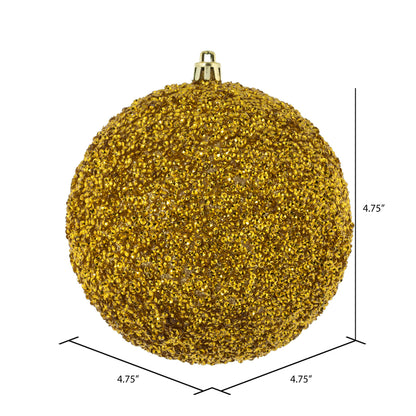 Vickerman 4.75" Gold Beaded Ball Ornament 6 per Bag