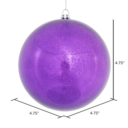 Vickerman 4.75" Purple Mercury Ball Ornament 4 per Bag.