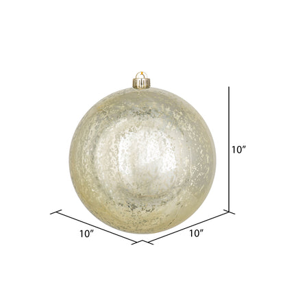 Vickerman 10" Champagne Shiny Mercury Ball Ornament