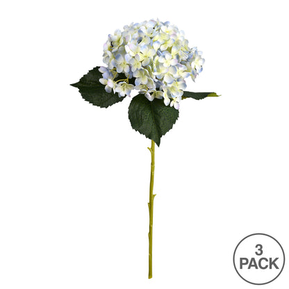 Vickerman 19" Artificial Blue Hydrangea Spray. Includes 3 sprays per pack.