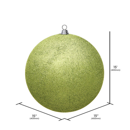Vickerman 15.75" Lime Glitter Ball Ornament
