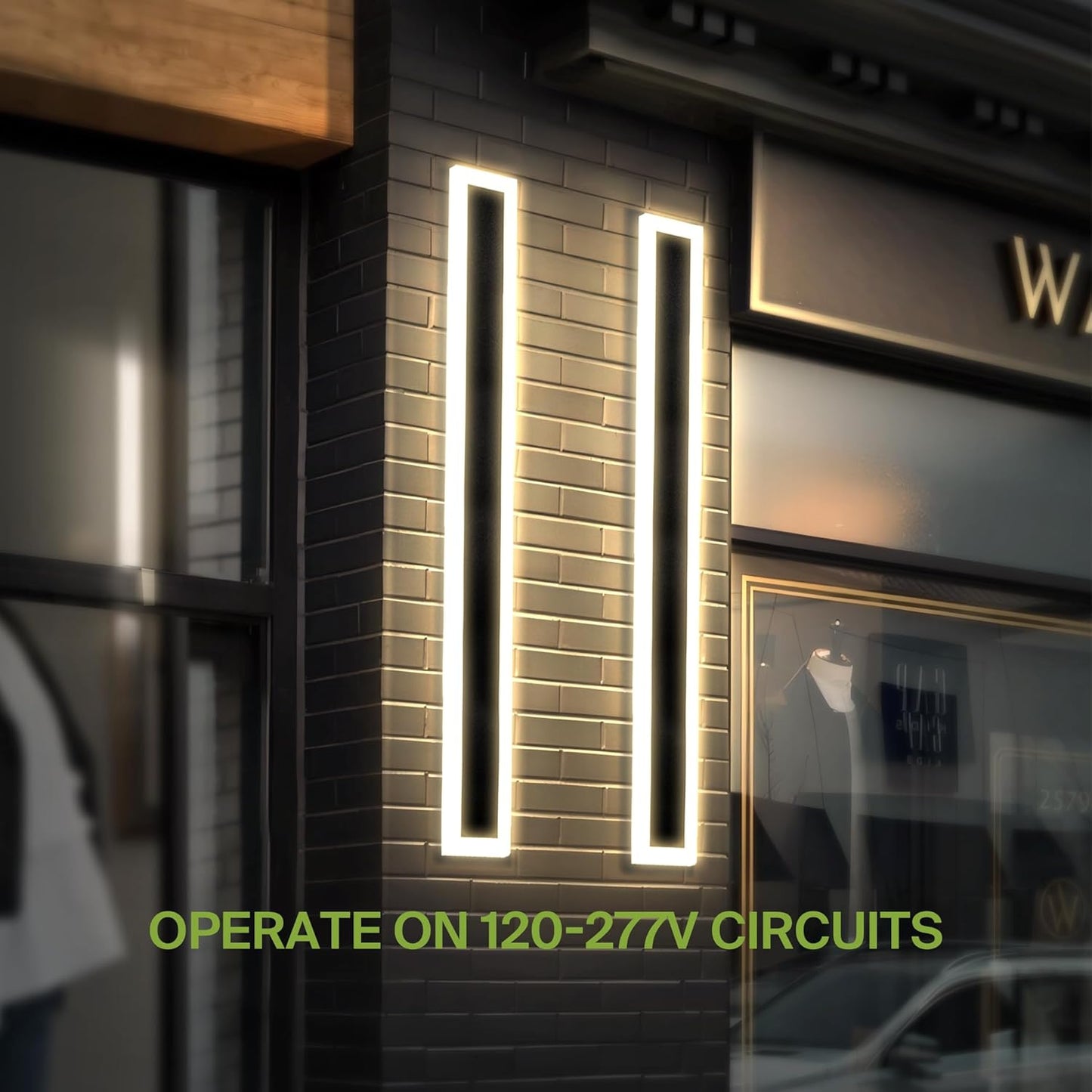 ASD Lighting LED Outdoor Wall Sconce wide acrylic 72" 40W 120-277V CCT Selectable 3000/4000/5000K Dimmable Black ETL