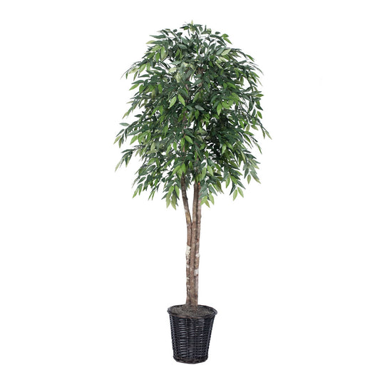 Vickerman 6' Artificial Green Smilax Deluxe Rattan Basket