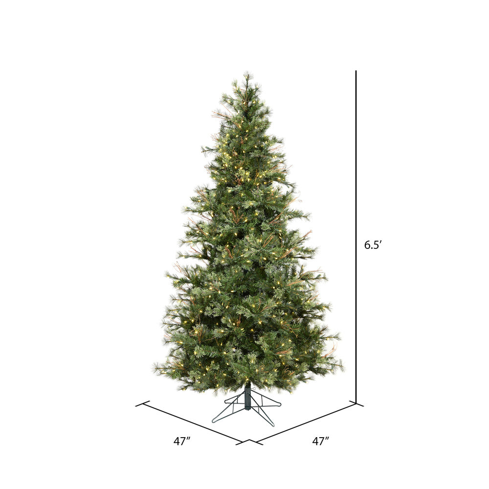 Vickerman 6.5' Mixed Country Pine Slim Artificial Christmas Tree Warm White Dura-Lit® LED Lights