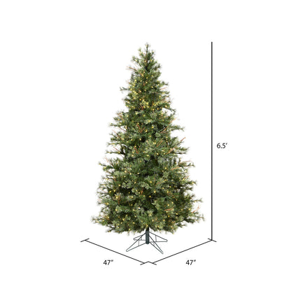 Vickerman 6.5' Mixed Country Pine Slim Artificial Christmas Tree Warm White Dura-Lit® LED Lights