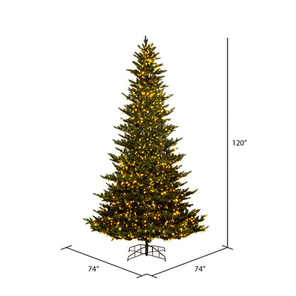 Vickerman 10' x 74" Natural Fraser Fir Artificial Christmas Tree 3mm LED Color Changing Lights