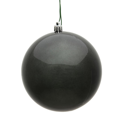 Vickerman 4.75" Pewter Candy Ball Ornament 4 per Bag