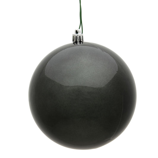 Vickerman 4.75" Pewter Candy Ball Ornament 4 per Bag