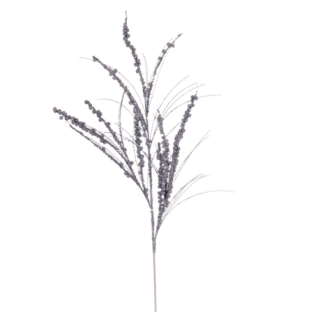 Vickerman 36" Silver Berry Twig Glitter Spray 6 per bag.