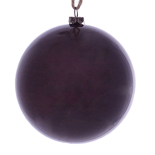 Vickerman 4" Burgundy Wood Grain Ball Ornament 6 per Bag