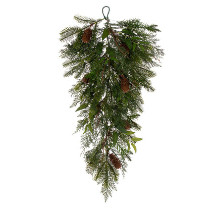 Vickerman 30" Cedar Pine Cone Twig Artificial Christmas Teardrop Unlit