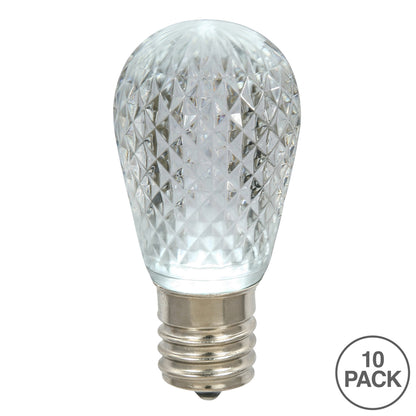 Vickerman S14 LED Pure White Faceted Replacement Bulb 10 Bulbs per Pack