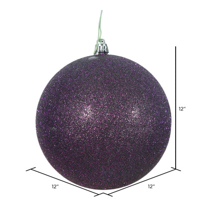 Vickerman 12" Plum Glitter Ball Ornament