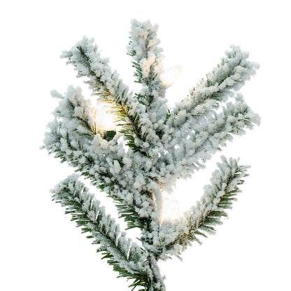 Vickerman 4' Flocked Alpine Artificial Christmas Tree Pure White Single Mold LED  lights