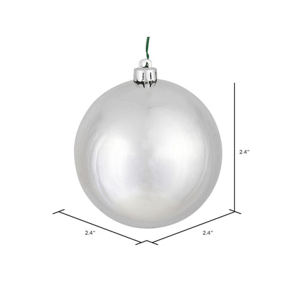 Vickerman 2.4" Silver Shiny Ball Ornament 24 per Bag