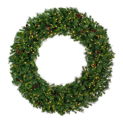 Vickerman 60" Cheyenne Pine Artificial Christmas Wreath Warm White LED Lights